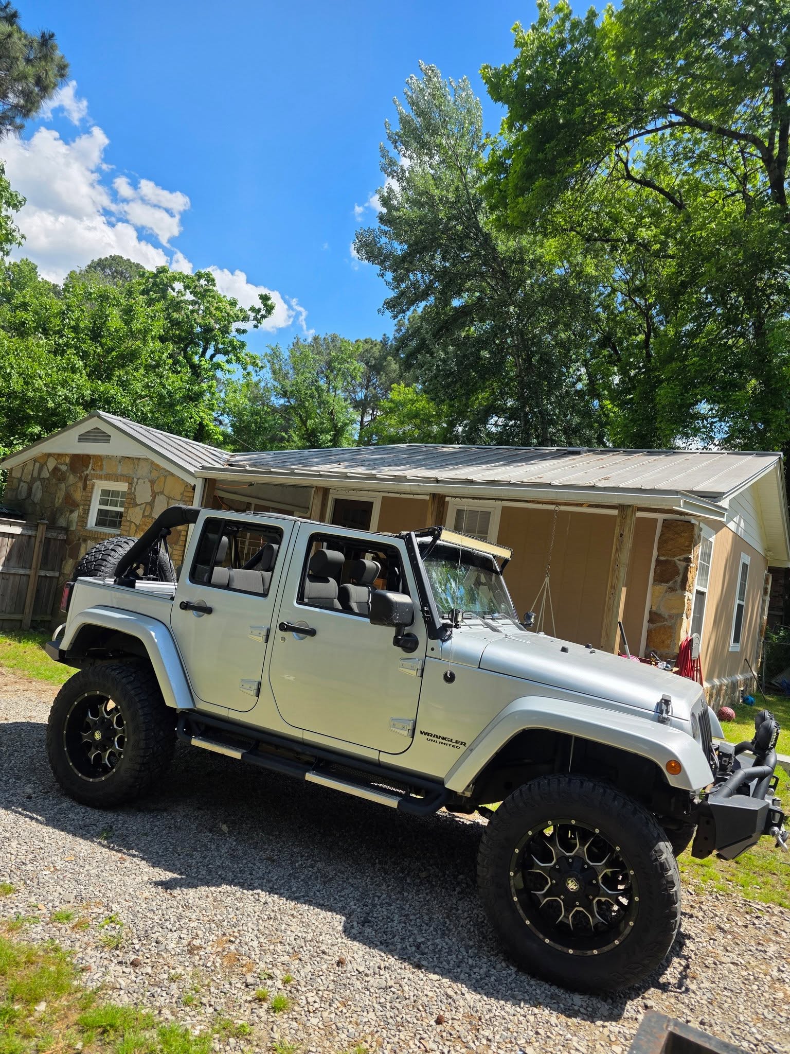 Cleaned Jeep Wrangler with top off after a full detail